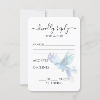 Cartons Réponse Créez votre propre oiseau d'aquarelle Indigo bleu