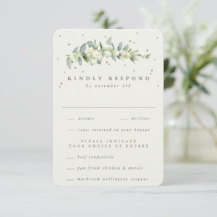 Cartons Réponse Crème de neige Symphorine + Tige d'Eucalyptus Mari