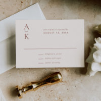 Crème moderne Brown Monogramme Mariage de tonalité