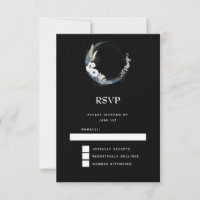 Crescent Bleu Lune avec Mariage Fleurs Blanches