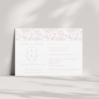 Crest Monogram Blush Pink paysage Mariage