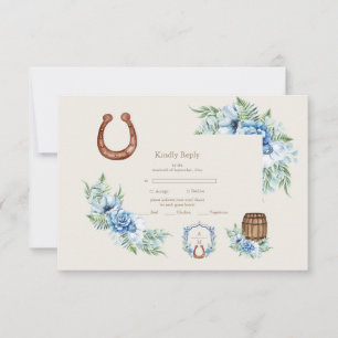 Cartons Réponse Crest Western Pays Bohème Floral Mariage