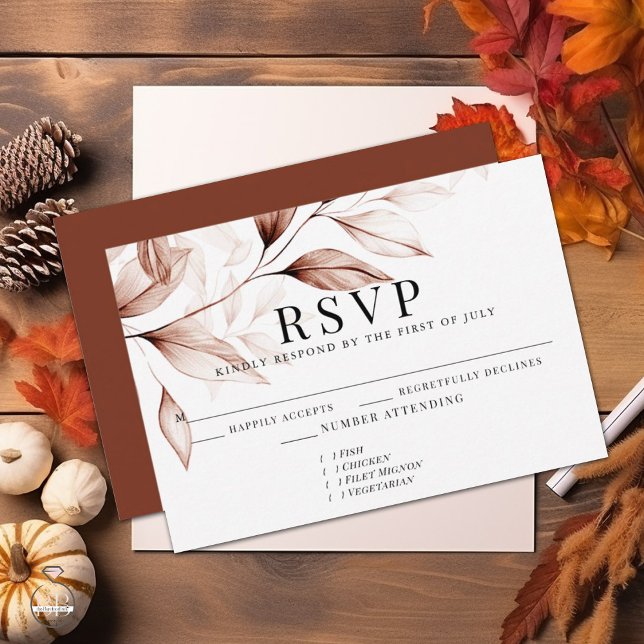 Cartons Réponse Croquis de feuilles en terre cuite moderne (Créateur téléchargé)