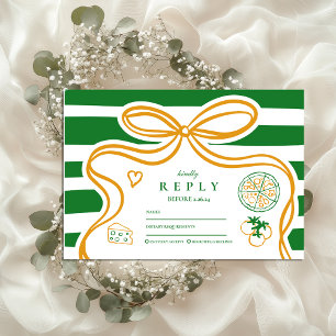 Cartons Réponse Croquis sur la nourriture Mariage italienne verte
