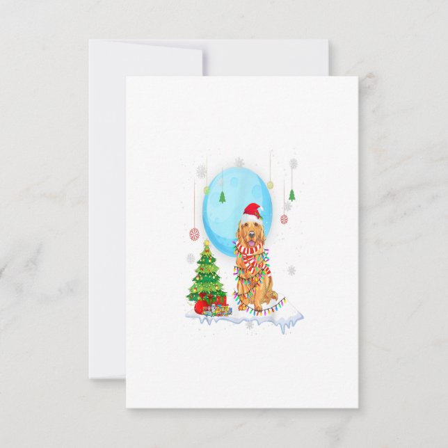 Cartons Réponse Cute Golden Retriever Christmas Dog Light Tree (Devant)