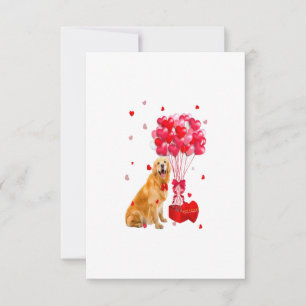 Cartons Réponse Cute Golden Retriever Valentine Day Coeur Chien Am