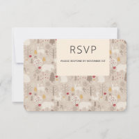 Cute Woodland Animaux Motifs nordiques Mariage