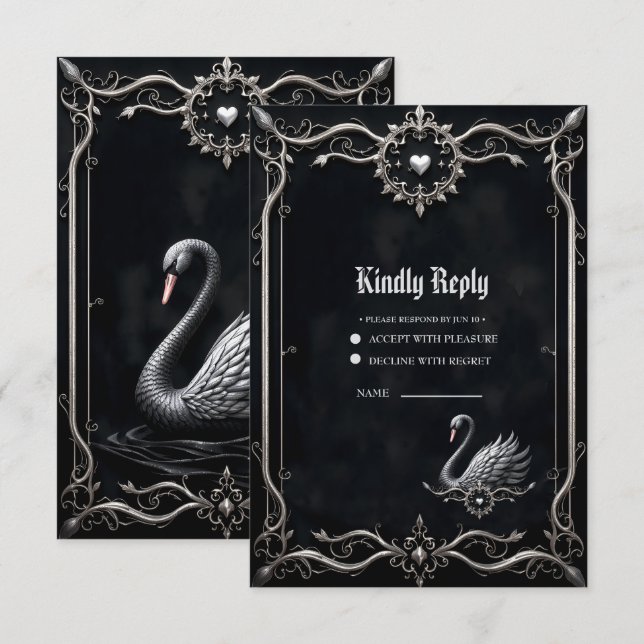 Cartons Réponse Cygne Éternel de l'Amour, Forever Commence Ici (Devant / Derrière)