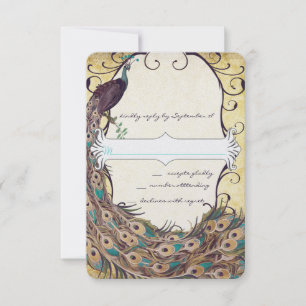 Cartons Réponse Damask Peacock Elegance Eggplant Gold et Aqua