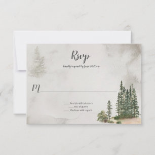 Cartons Réponse Dans les sapins sauvages Mariage rustique