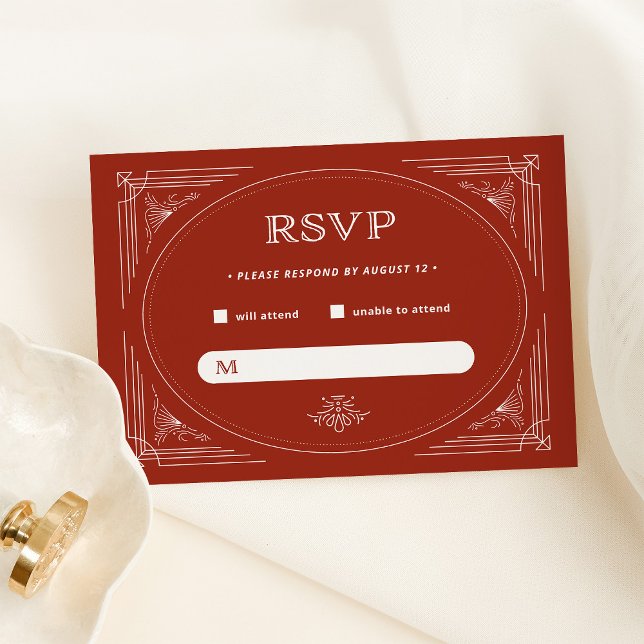 Cartons Réponse Déco moderne | Élégant Mariage de vacances Red (An elegant red rsvp card for your Christmas holiday wedding)