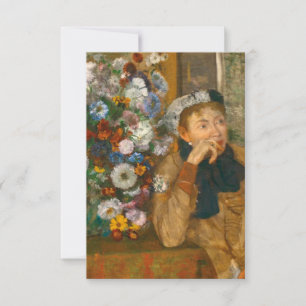 Cartons Réponse Degas Une Femme assise à côté d'un vase de fleurs