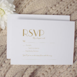Cartons Réponse Demande de Chanson Mariage minimaliste Gold Modern