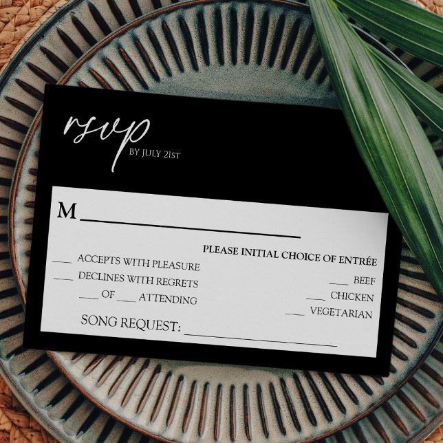 Cartons Réponse Demande de chansons de Mariage noir classique mode (Créateur téléchargé)