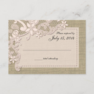 Cartons Réponse Dentelle de pays vintage conception et Burlap Blus