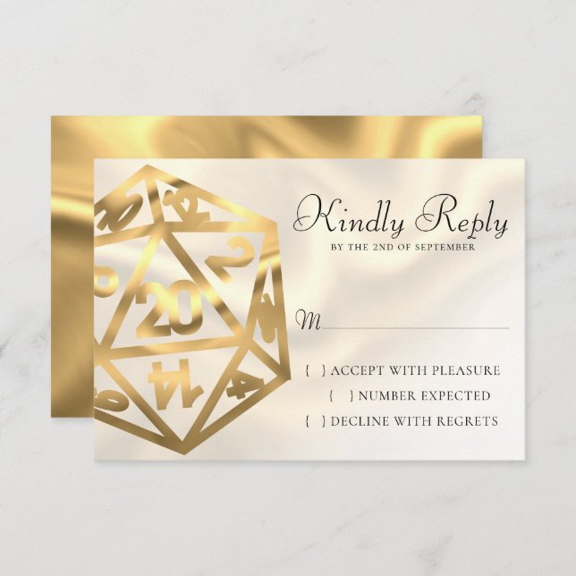 Cartons Réponse Dés RPG | Gold Imaginaire Retro Tabletop PnP Gamer (Devant / Derrière)