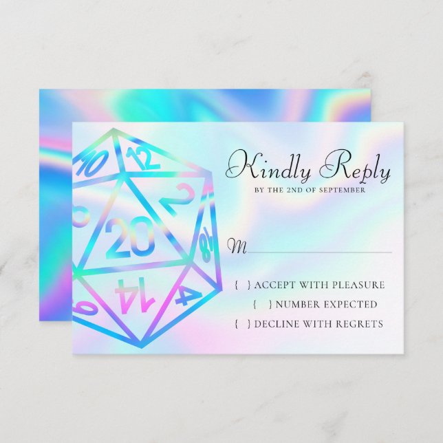 Cartons Réponse Dés RPG | Holo Imaginaire Retro Tabletop PnP Gamer (Devant / Derrière)