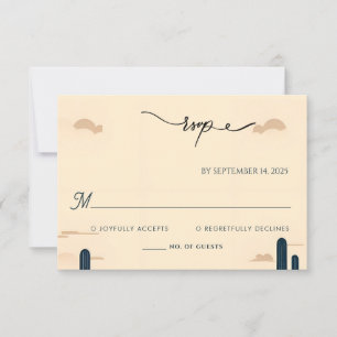 Cartons Réponse Desert Rodeo Retro Horse Rustic Western Mariage