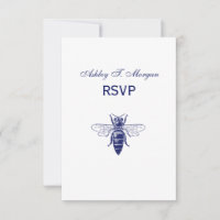 Dessin vintage de reine abeille en bleu