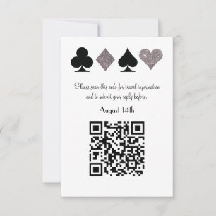 Cartons Réponse Destiny Silver Las Vegas Mariage Code QR Répondre