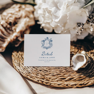 Cartons Réponse Détail de mariage personnalisé avec blason floral 