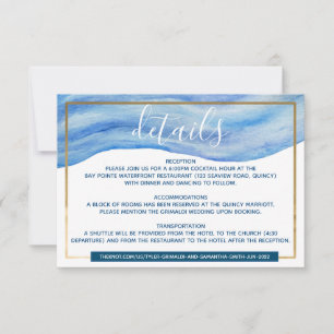 Cartons Réponse Détails de l'aquarelle d'élégance côtière