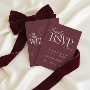 Cartons Réponse Détails de mariage formels élégants en rouge borde