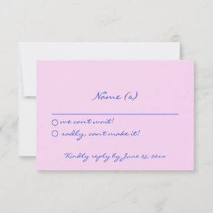 Cartons Réponse Détails du Mariage coloré rétro original écrit à l