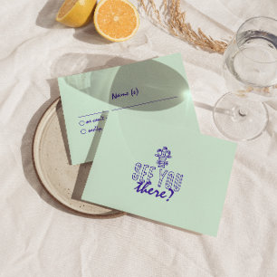 Cartons Réponse Détails du Mariage coloré rétro original écrit à l