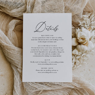 Cartons Réponse Détails du Mariage de calligraphie simple et éléga