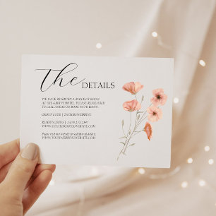 Cartons Réponse Détails du Mariage de fleurs d'orange de pavot