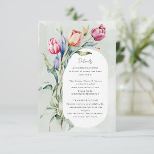 Cartons Réponse Détails du mariage des tulipes d'aquarelle