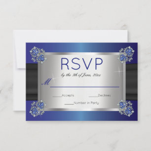 Cartons Réponse Diamants Élégants Sapphire Clasps Blue Wedding RSV