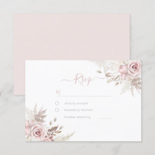 Cartons Réponse Divine Dusty Rose Blush et Mariage ivoire