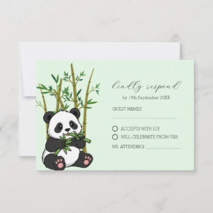 Cartons Réponse Douce Fête de Naissance Panda Bamboo Menthe