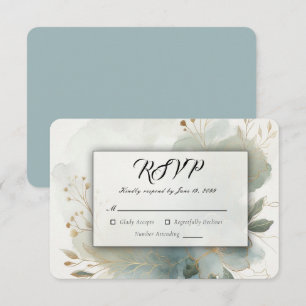Cartons Réponse Douce poussière dorée bleue romantique de mariage