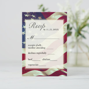Cartons Réponse Drapeau américain Rouge Blanc Bleu Mariage patriot