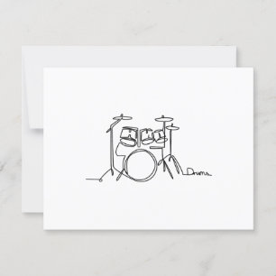 Cartons Réponse Drummer Music Design Drums One-Line
