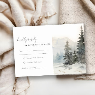 Cartons Réponse Dusky Winter Snow Mountain Mariage paysage