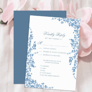 Cartons Réponse Dusty Blue Classic Vintage Floral Garden Mariage