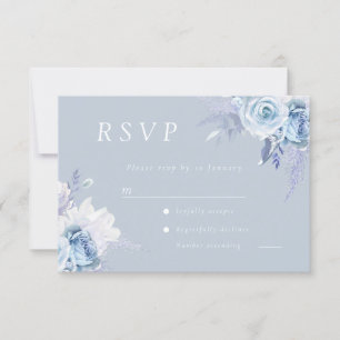 Cartons Réponse Dusty Blue Floral Mariage