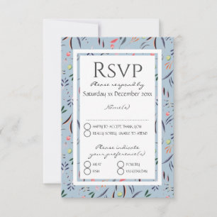 Cartons Réponse Dusty Blue MARIAGE floral personnalisé