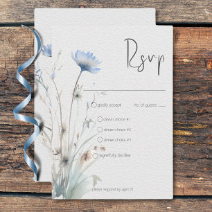 Cartons Réponse Dusty Blue Meadow Fleurs sauvages Moderne Trois Dî