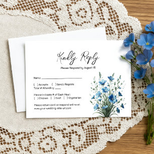 Cartons Réponse Dusty Blue & Sage Boho Chic Fleur sauvage Mariage
