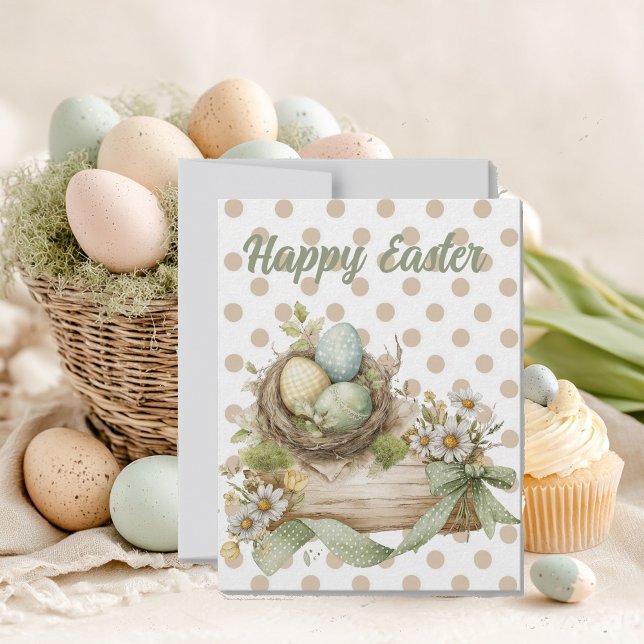 Cartons Réponse Easter greeting card decorated with flowers (Créateur téléchargé)