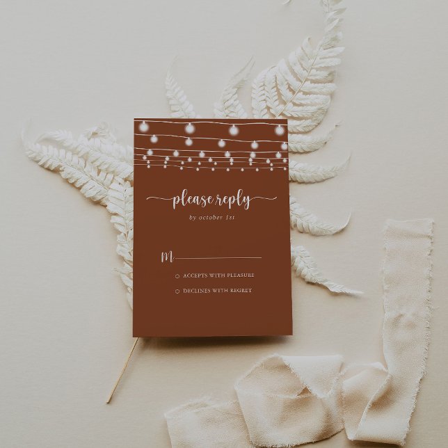 Cartons Réponse Éclairage à cordes rustiques Terracotta Calligraph (Créateur téléchargé)