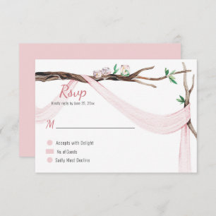 Cartons Réponse Eclectique Romance Tree Branche Blush Pink Gauze R