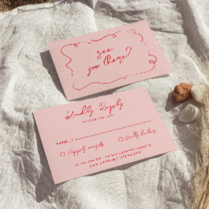 Cartons Réponse Écrit à la main Colorful Gras Unique Mariage moder