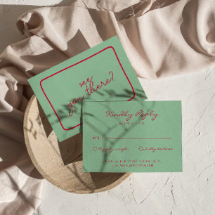 Cartons Réponse Écrit à la main Colorful Retro Bold Mariage unique