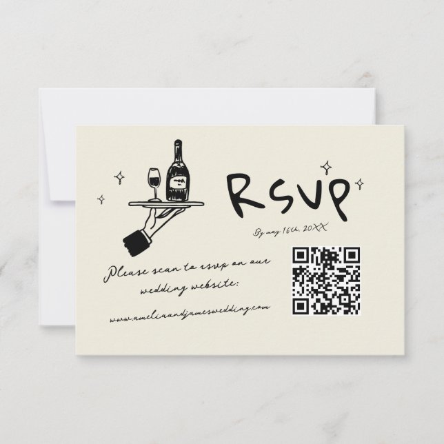 Cartons Réponse Écrit main tiré cupid Quirky Mariage (Devant)